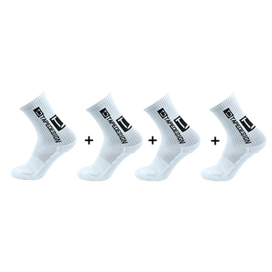 4Pairs ANTI SLIP Football Socks Mid Calf Cycling Sports Mens Sock - Beri Collection