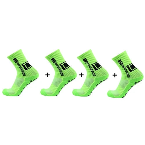 4Pairs ANTI SLIP Football Socks Mid Calf Cycling Sports Mens Sock - Beri Collection