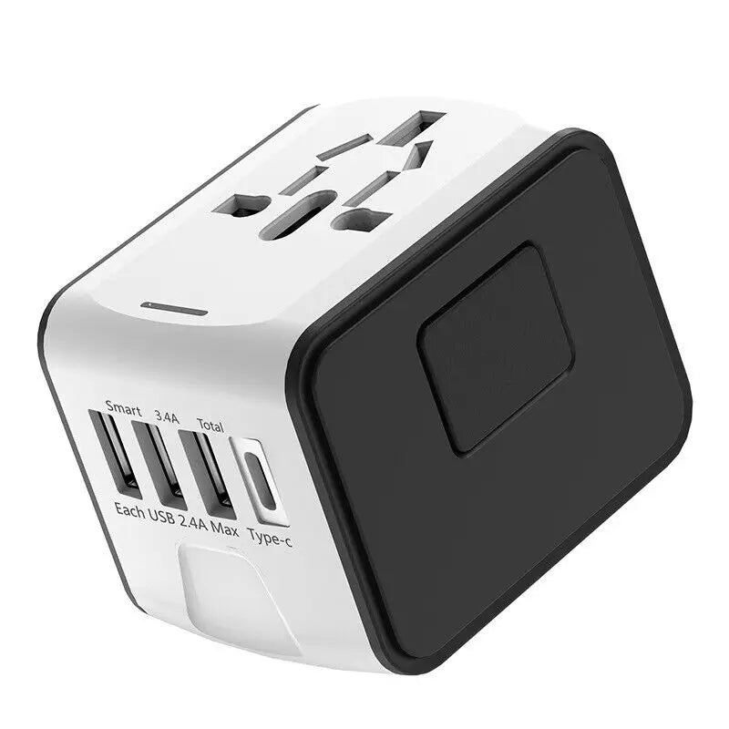 International Universal Travel Adapter 3 USB &Type-C Outlet Converter Plug Power Adapter Plug Charger - Beri Collection