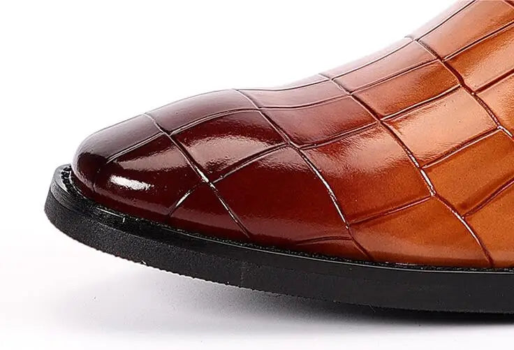 Men's Casual Business Leather Shoes Mens Buckle Square Toe Dress Office Flats Men Fashion Wedding Party Oxfords EU Size 37-48 - Beri Collection