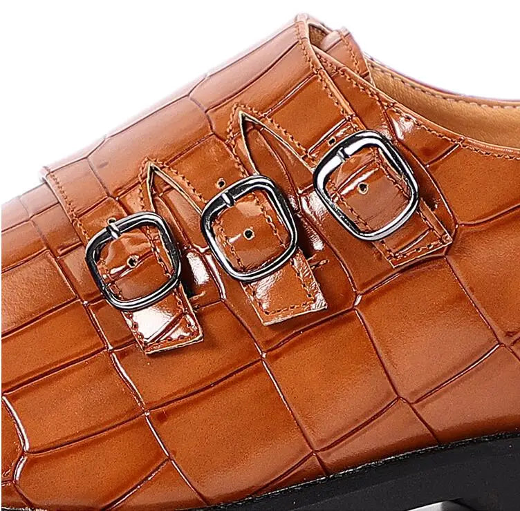 Men's Casual Business Leather Shoes Mens Buckle Square Toe Dress Office Flats Men Fashion Wedding Party Oxfords EU Size 37-48 - Beri Collection