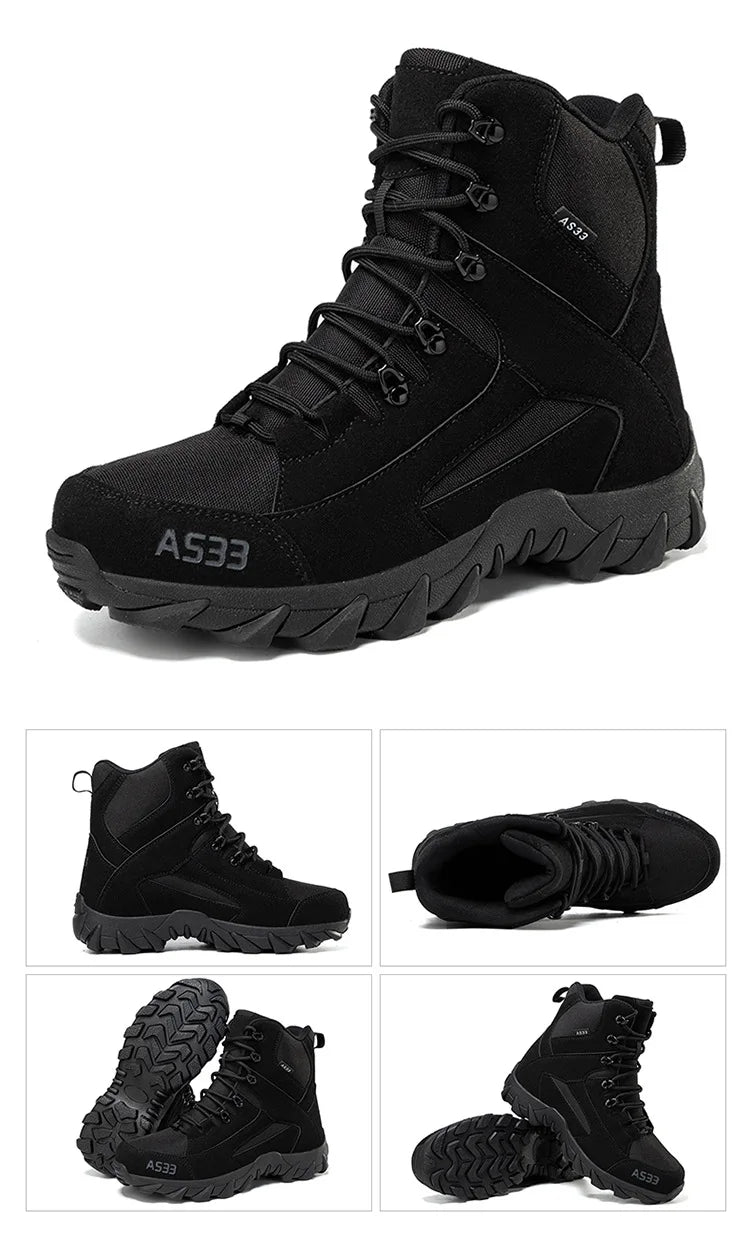 Men's Work Boots Suede Quality Ankle Boots Outdoor Hiking Man Safety Shoes Non-slip Male Climbing Shoes - Beri Collection