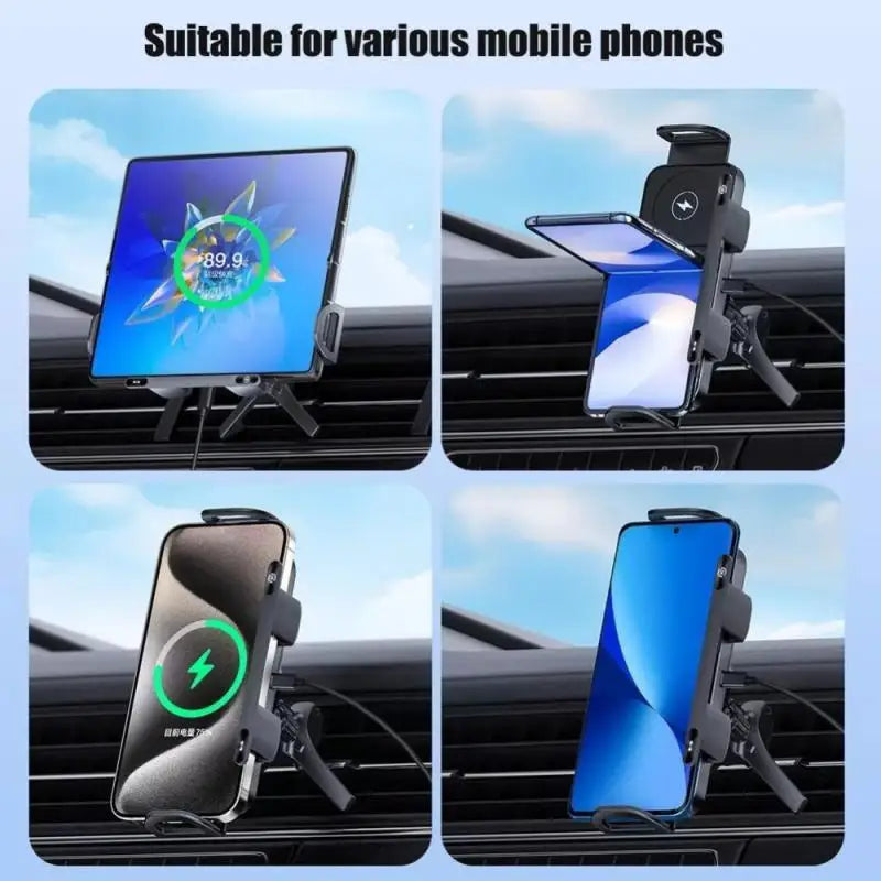 Wireless Fast Car Charger Mount Gravity Phone Holder For Automatic Rotating Phone Charging Stand - Beri Collection