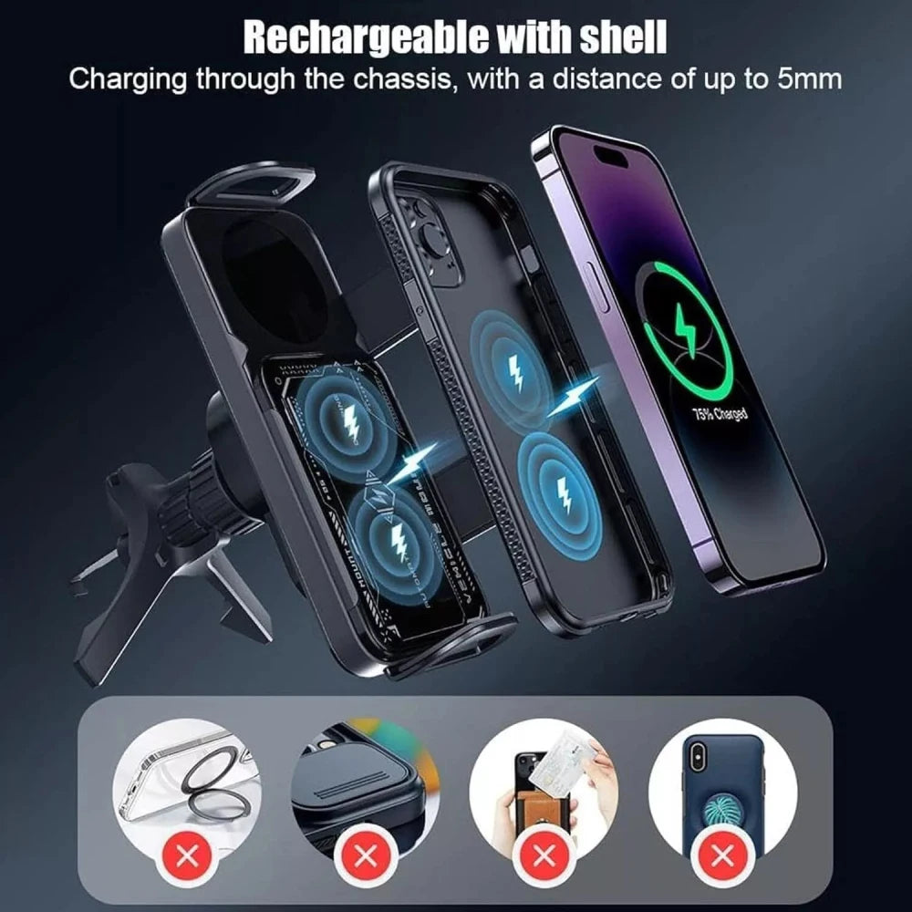 Wireless Fast Car Charger Mount Gravity Phone Holder For Automatic Rotating Phone Charging Stand - Beri Collection