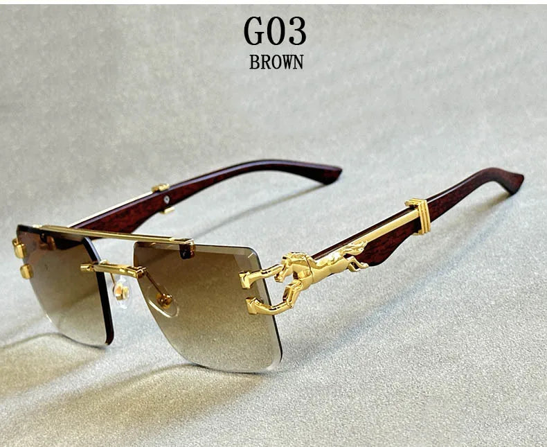 Square Sunglasses For Men New Luxury Vintage Designer Rimless Sunglasses Women Trendy Fashion Glasses Gafas De Sol Hombre - Beri Collection