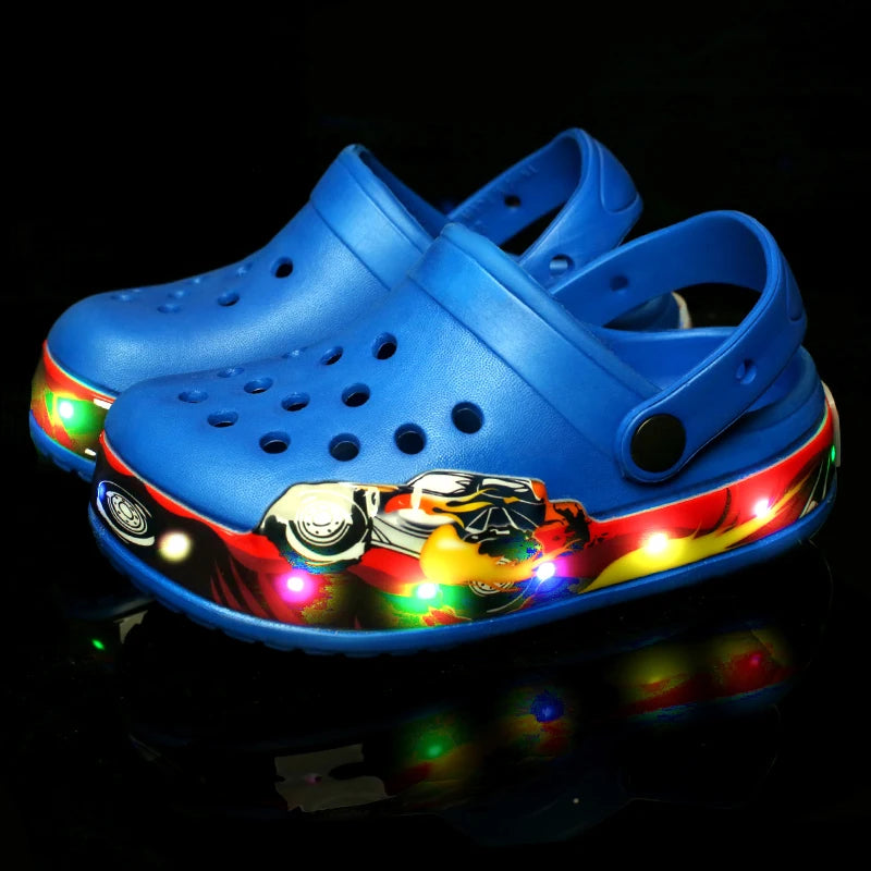 Summer Children Sandals LED Lighted Flashing Light Shoes Boys Girls Beach Sandals Kids Breathable Fashion Sneakers - Beri Collection