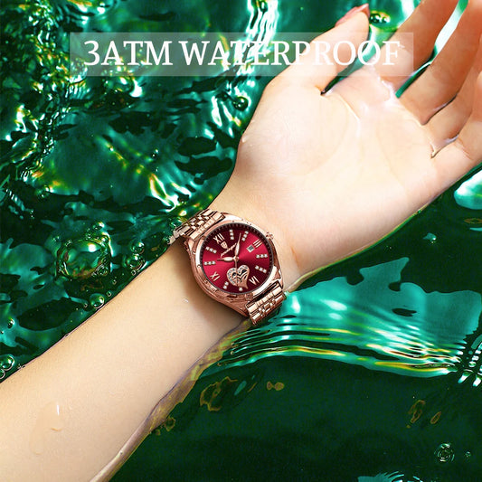 Women Watches Fashion Rose Gold Stainless Stain Steel poedagar watches Waterproof Quarzt Wristwatch Romatic Girlfriend Gift - Beri Collection