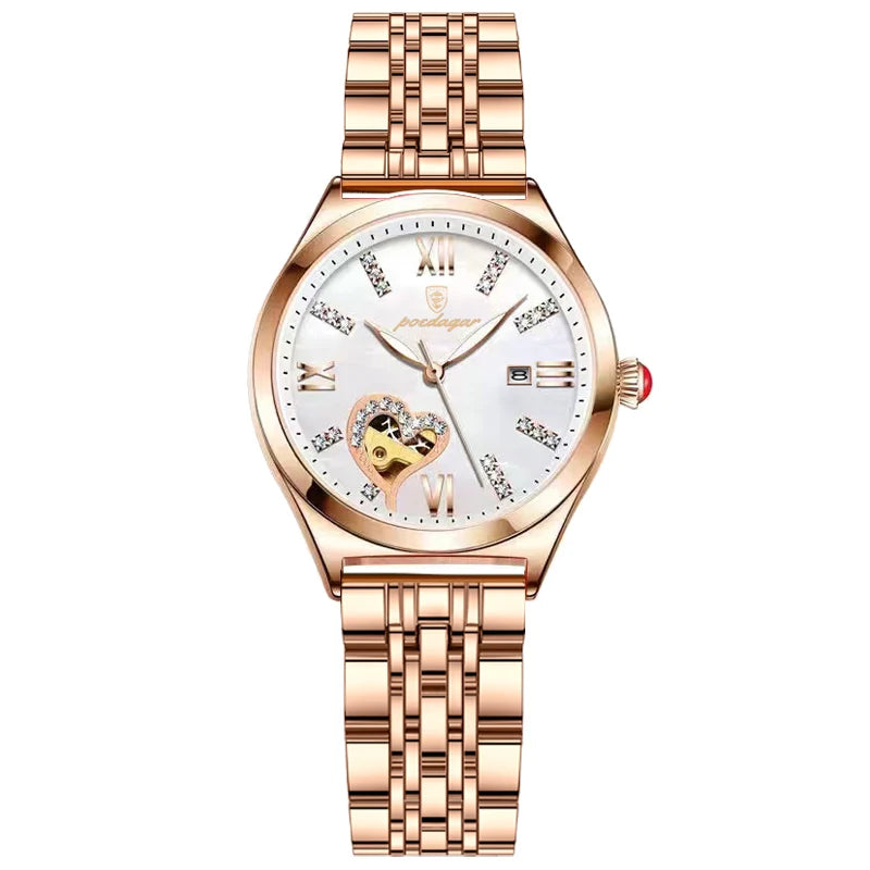 Women Watches Fashion Rose Gold Stainless Stain Steel poedagar watches Waterproof Quarzt Wristwatch Romatic Girlfriend Gift - Beri Collection