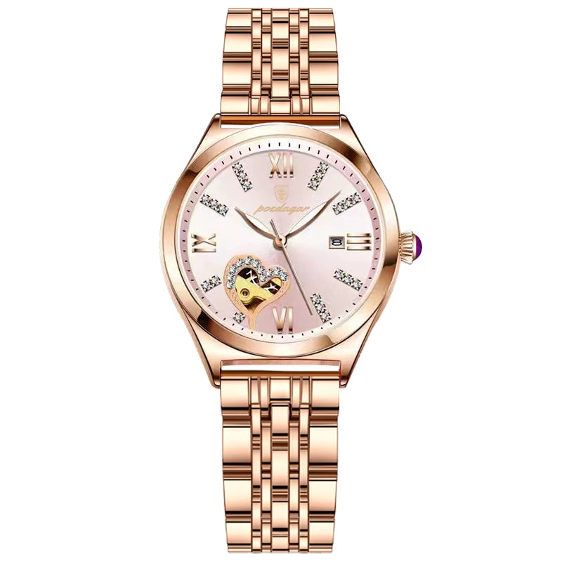 Women Watches Fashion Rose Gold Stainless Stain Steel poedagar watches Waterproof Quarzt Wristwatch Romatic Girlfriend Gift - Beri Collection