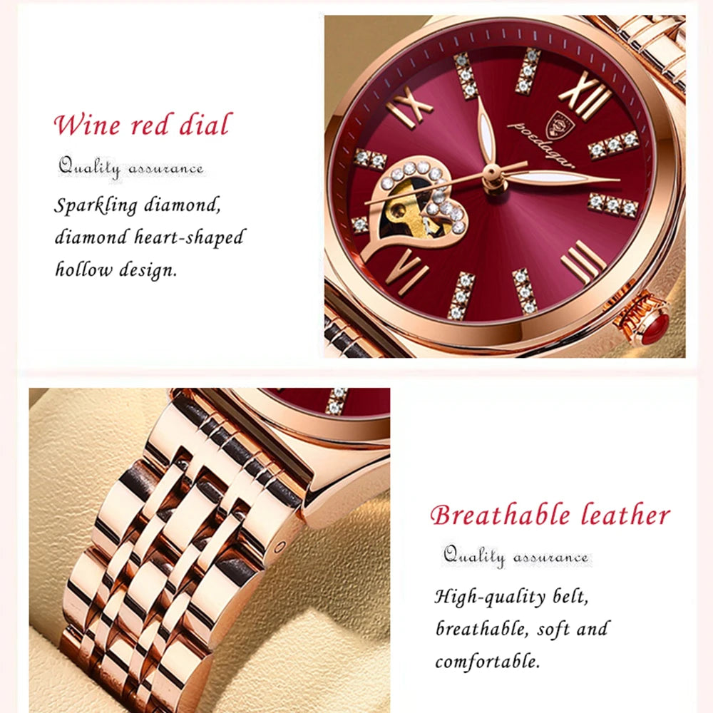 Women Watches Fashion Rose Gold Stainless Stain Steel poedagar watches Waterproof Quarzt Wristwatch Romatic Girlfriend Gift - Beri Collection