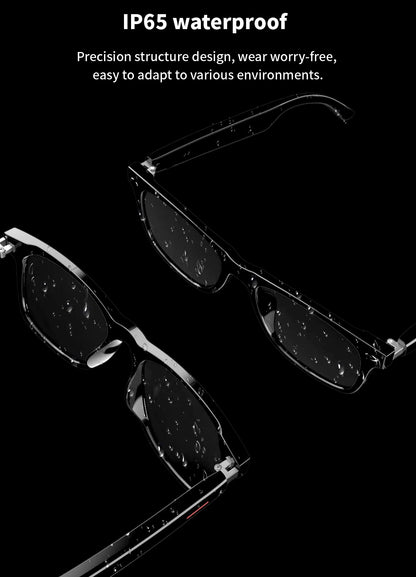 2 In 1 Headset Smart Glasses Blue Tooth Audio Call AI Voice Noise Reduction Music Eyewear Waterproof Speaker Mics Calls Eyeglass - Beri Collection 
