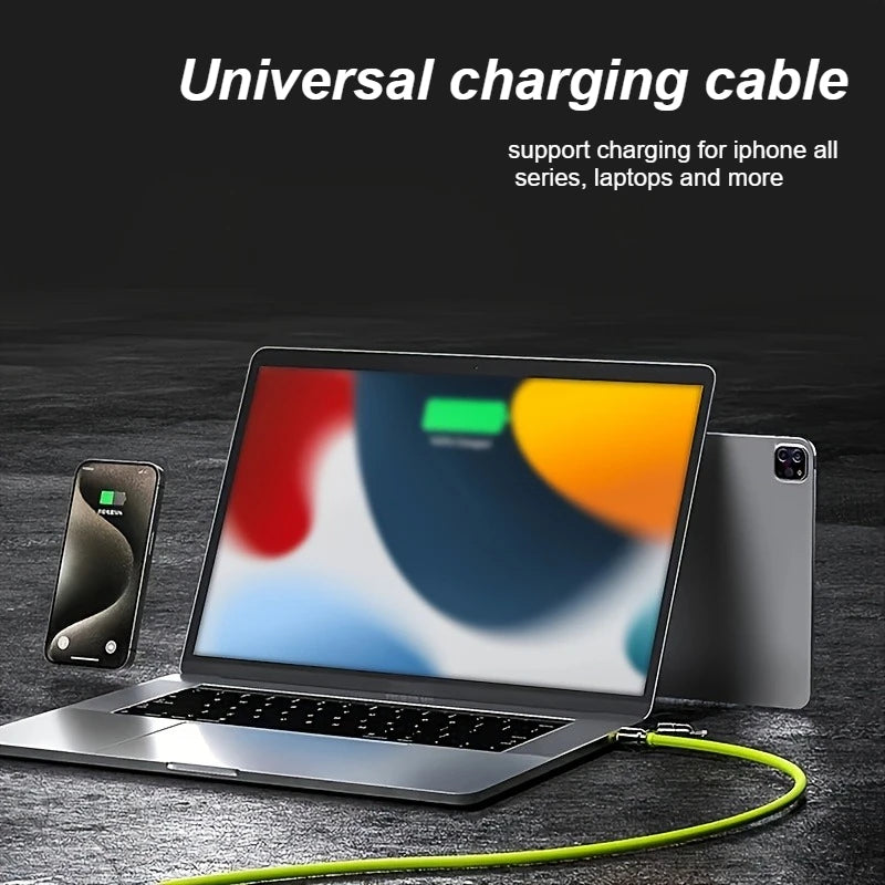 240W Silicone 4-in-1 Fast Charging Cable for IPhone,Samsung,LG and Moto G Oppo