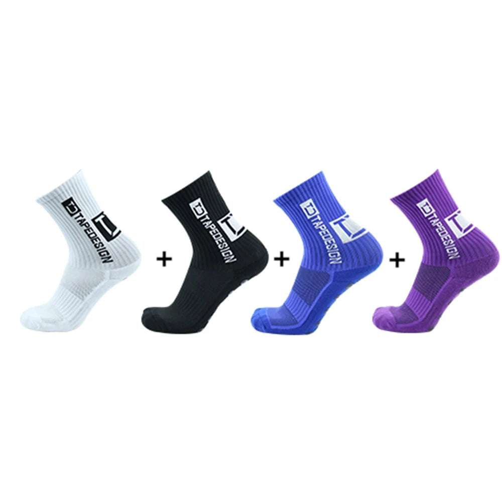 4Pairs ANTI SLIP Football Socks Mid Calf Cycling Sports Mens Sock - Beri Collection 
