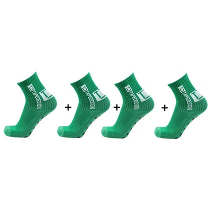 4Pairs ANTI SLIP Football Socks Mid Calf Cycling Sports Mens Sock - Beri Collection 