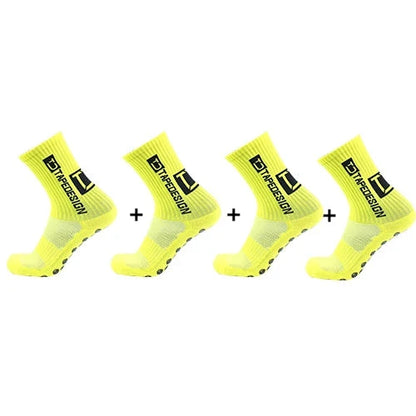 4Pairs ANTI SLIP Football Socks Mid Calf Cycling Sports Mens Sock - Beri Collection 