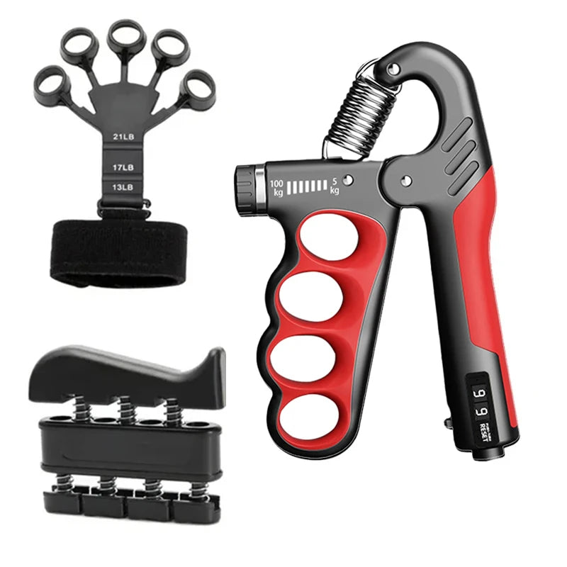 5-100 KG Grip Strength Trainer Wrist Expander Adjustable Resistance Fitness Gym Training Hand Gripper for Muscle Building - Beri Collection 