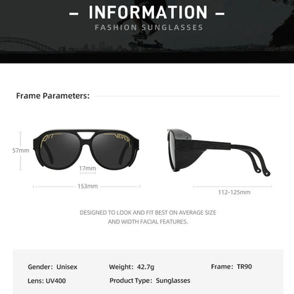 Adult Steampunk Sunglasses Men Women Pit Viper Designer Steam Punk Eyewear Vintage Sun Glasses UV400 Retro Goggles - Beri Collection 