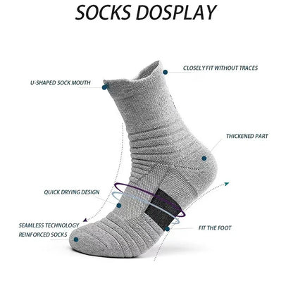Anti-slip Football Cotton Sock Soccer Basketball Sport Socks Breathable Deodorous - Beri Collection 