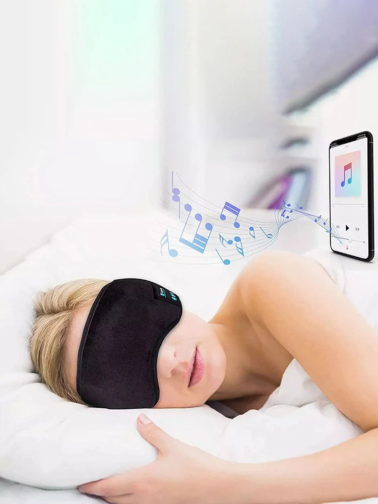 Bluetooth Sleeping Headphones Eye Mask Sleep Headphones Bluetooth Headband Soft Elastic Comfortable Wireless Music Earphones - Beri Collection 