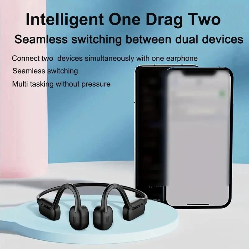 Bone Conduction Swimming Earphone Bluetooth Wireless IPX8 Waterproof 32GB MP3 Player Hifi Headphone with Mic Headset