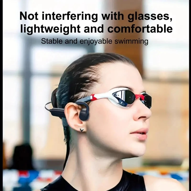 Bone Conduction Swimming Earphone Bluetooth Wireless IPX8 Waterproof 32GB MP3 Player Hifi Headphone with Mic Headset