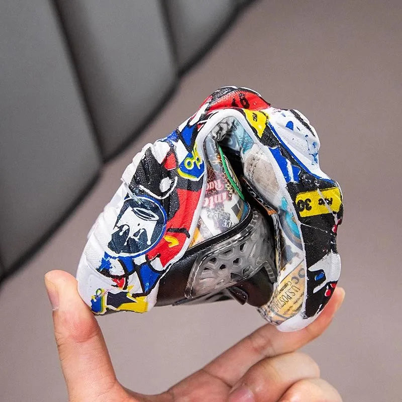 Children Sports Sneakers Graffiti Pattern - Beri Collection 
