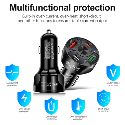 Dual USB C PD 20W Car Charger Fast Charging PD Quick Charge 3.0 USB C Car Phone Charger Adapter For iPhone Xiaomi Samsung - Beri Collection 