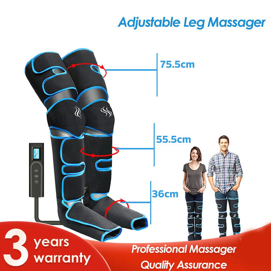 Foot air pressure leg massager promotes blood circulation, body massager, muscle relaxation, lymphatic drainage device 360° - Beri Collection 