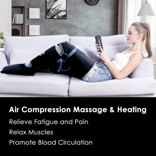 Foot air pressure leg massager promotes blood circulation, body massager, muscle relaxation, lymphatic drainage device 360° - Beri Collection 