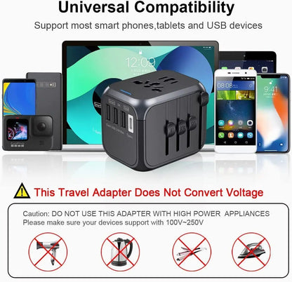 International Universal Travel Adapter 3 USB &Type-C Outlet Converter Plug Power Adapter Plug Charger - Beri Collection 