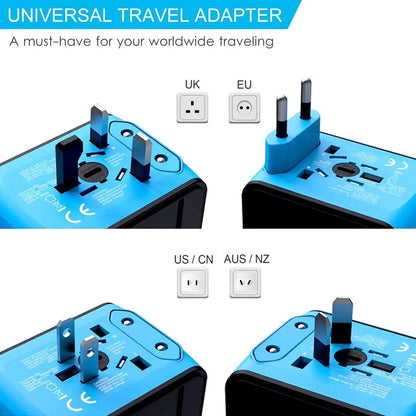 International Universal Travel Adapter 3 USB &Type-C Outlet Converter Plug Power Adapter Plug Charger - Beri Collection 