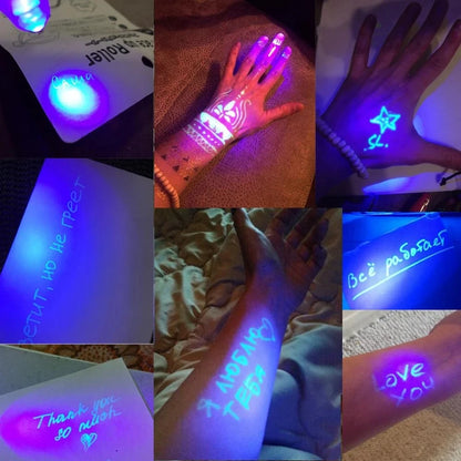 Invisible Ink Pen With Magic UV Light Pencil for Money Fluorescent Secret Message - Beri Collection 