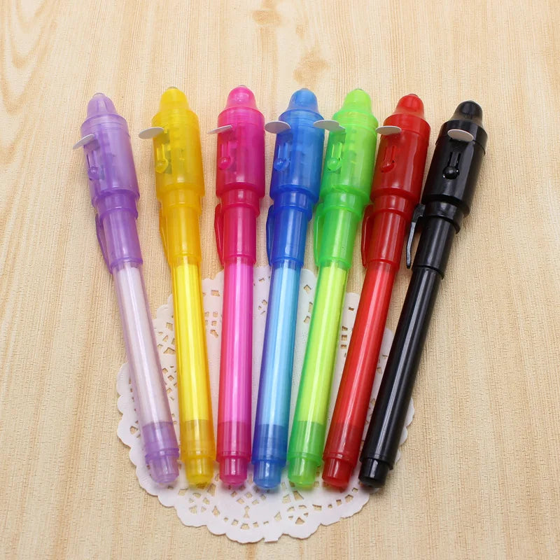 Invisible Ink Pen With Magic UV Light Pencil for Money Fluorescent Secret Message - Beri Collection 
