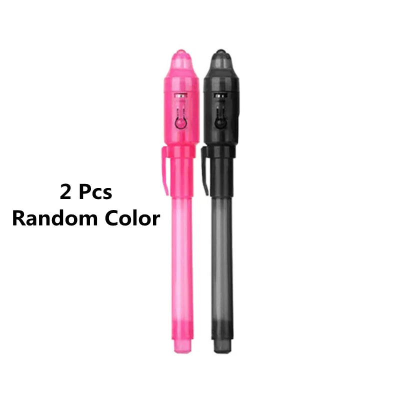 Invisible Ink Pen With Magic UV Light Pencil for Money Fluorescent Secret Message - Beri Collection 