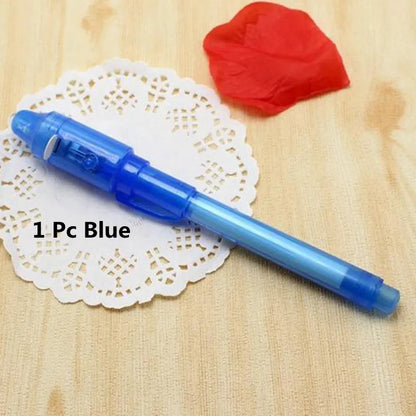 Invisible Ink Pen With Magic UV Light Pencil for Money Fluorescent Secret Message - Beri Collection 