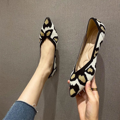 Knit Slip on Flat Shoes Women Mesh Loafers Stretch Ballet Shallow Flats Dress Shoes Moccasins Comfort Ballet Flats - Beri Collection 