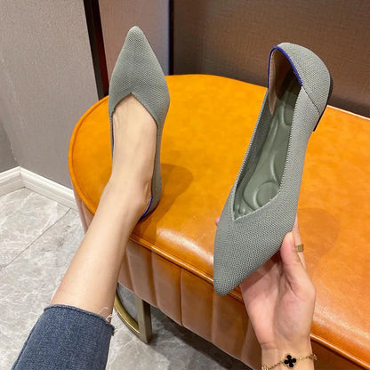 Knit Slip on Flat Shoes Women Mesh Loafers Stretch Ballet Shallow Flats Dress Shoes Moccasins Comfort Ballet Flats - Beri Collection 