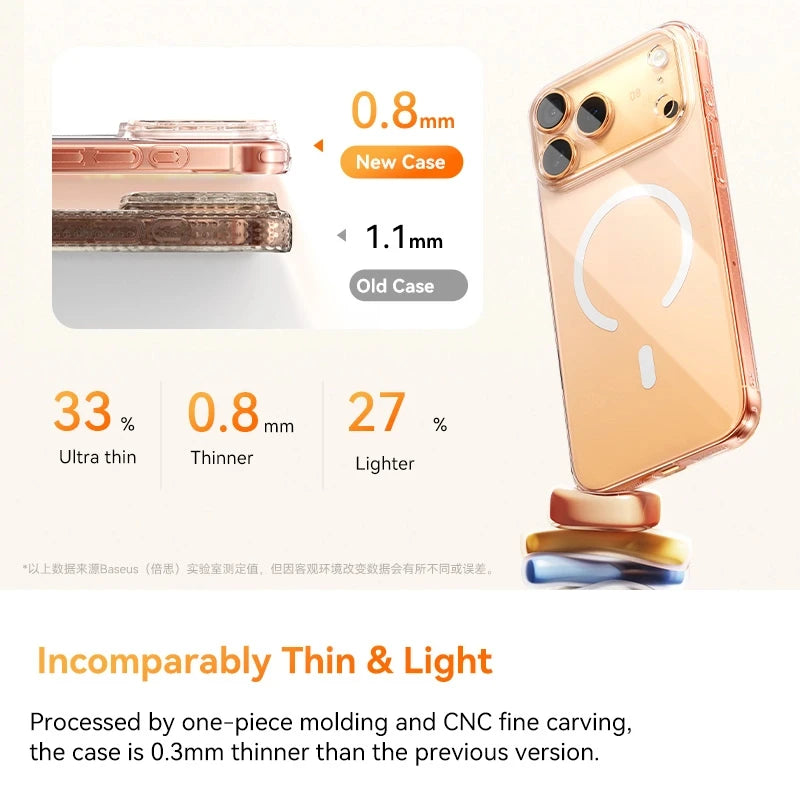 Magnetic Case For iPhone 17 Pro Max 17 Air Magsafe Wireless Charging Case For iPhone 17 Pro Air Clear Protective Cover