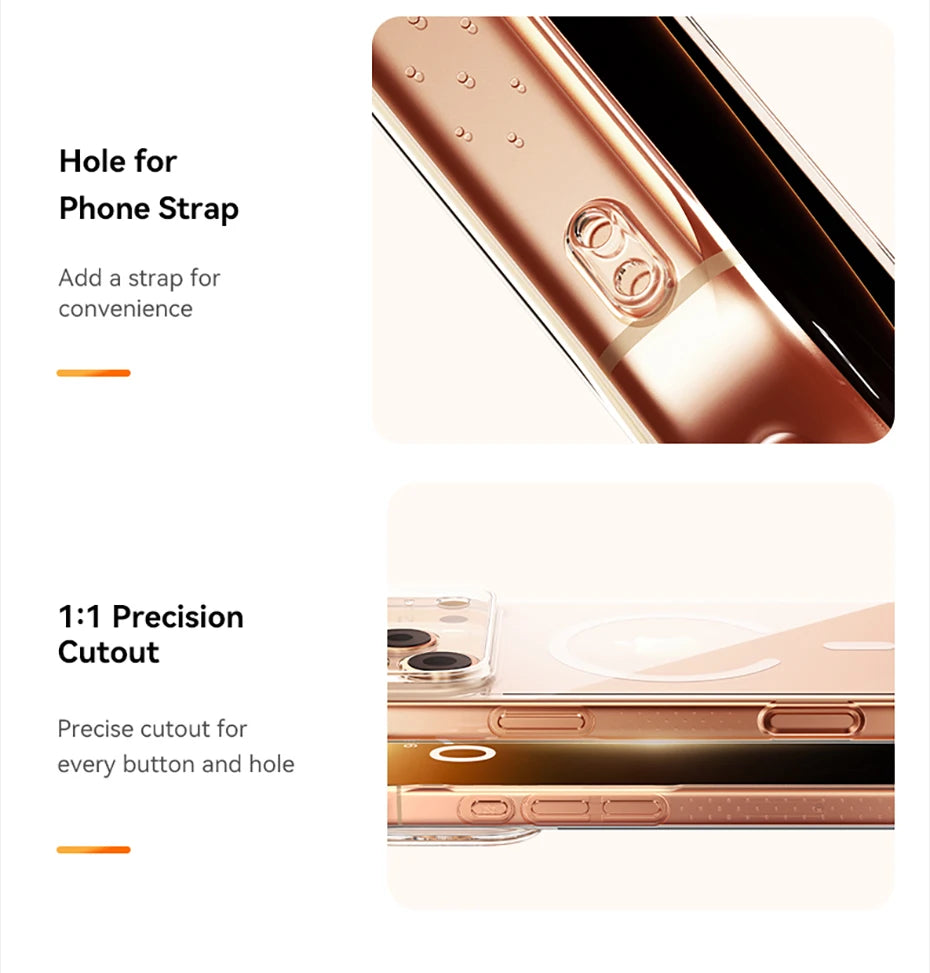 Magnetic Case For iPhone 17 Pro Max 17 Air Magsafe Wireless Charging Case For iPhone 17 Pro Air Clear Protective Cover