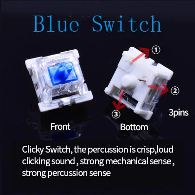 Mechanical Keyboard Key Switch for CIY Sockets SMD 3pin Thin pins Compatible with MX Switch - Beri Collection 
