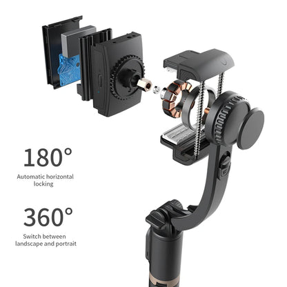 NEW Gimbal Stabilizer Selfie Stick Foldable Wireless Tripod with Bluetooth Shutter Monopod for IOS Android - Beri Collection 