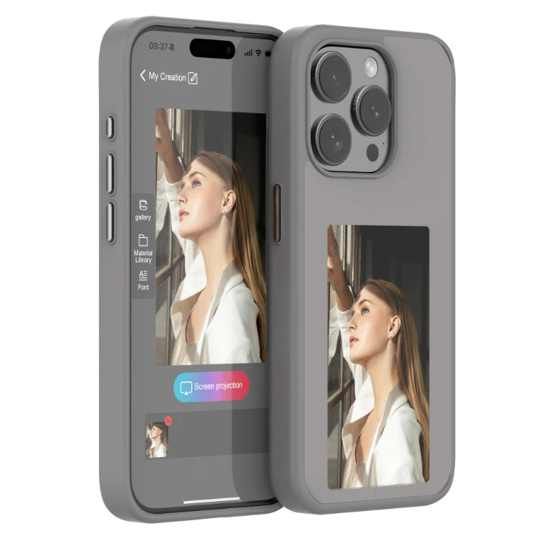 NFC Function Phone Case 3.7 Inches Screen Display Mob For IPhone 13 14 15 Wireless Transmission four-color Screen Projection