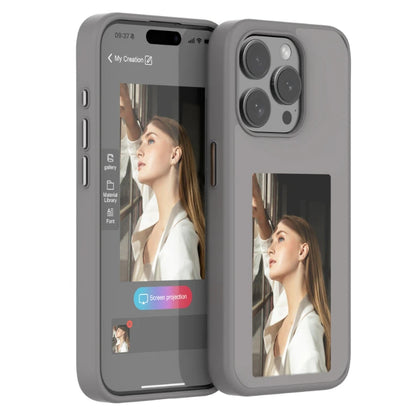 NFC Function Phone Case 3.7 Inches Screen Display Mob For IPhone 13 14 15 Wireless Transmission four-color Screen Projection - Beri Collection 