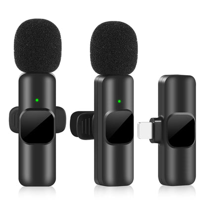 New Wireless Lavalier Microphone Portable Audio Video Recording Mini Mic for iPhone Android Live Broadcast Gaming Phone Mic - Beri Collection 