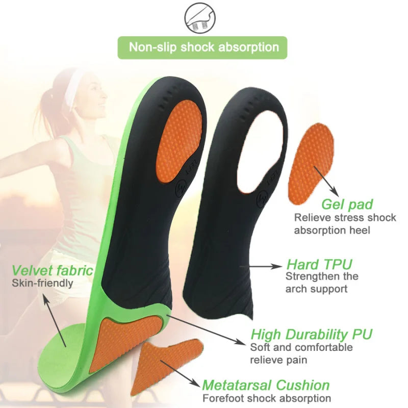 Orthopedic Insole Unisex Outdoor Hiking Travel Essentials X/o Leg Correction Flat Arch Support Sports High Elastic Cushion - Beri Collection 