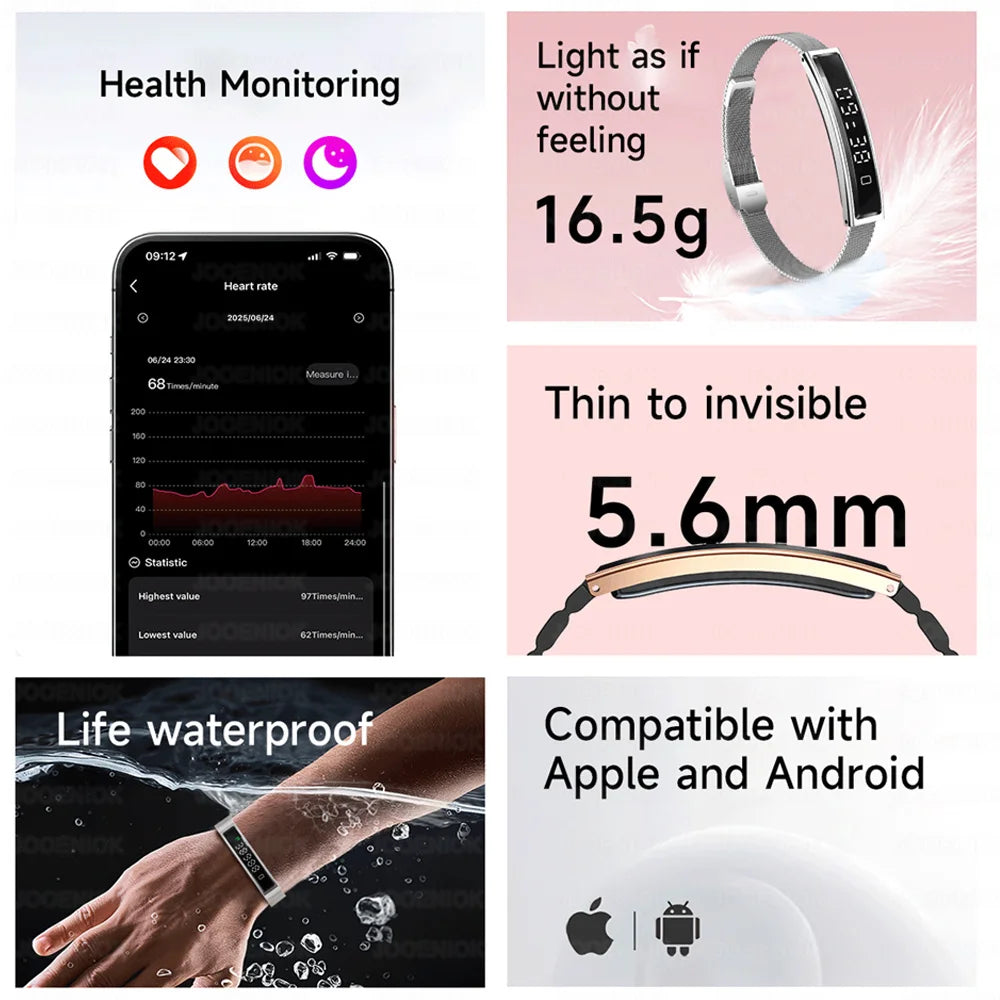 Sports Waterproof Smart Band Bracelet Gesture Control Heart Rate Blood Oxygen Sleep Monitor Pedometer Screen Smartwatch