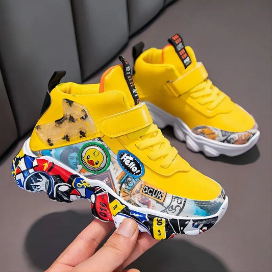 Children Sports Sneakers Graffiti Pattern