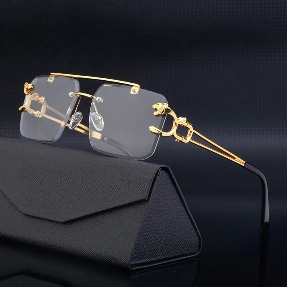 Steampunk Rimless Square Men Sunglasses