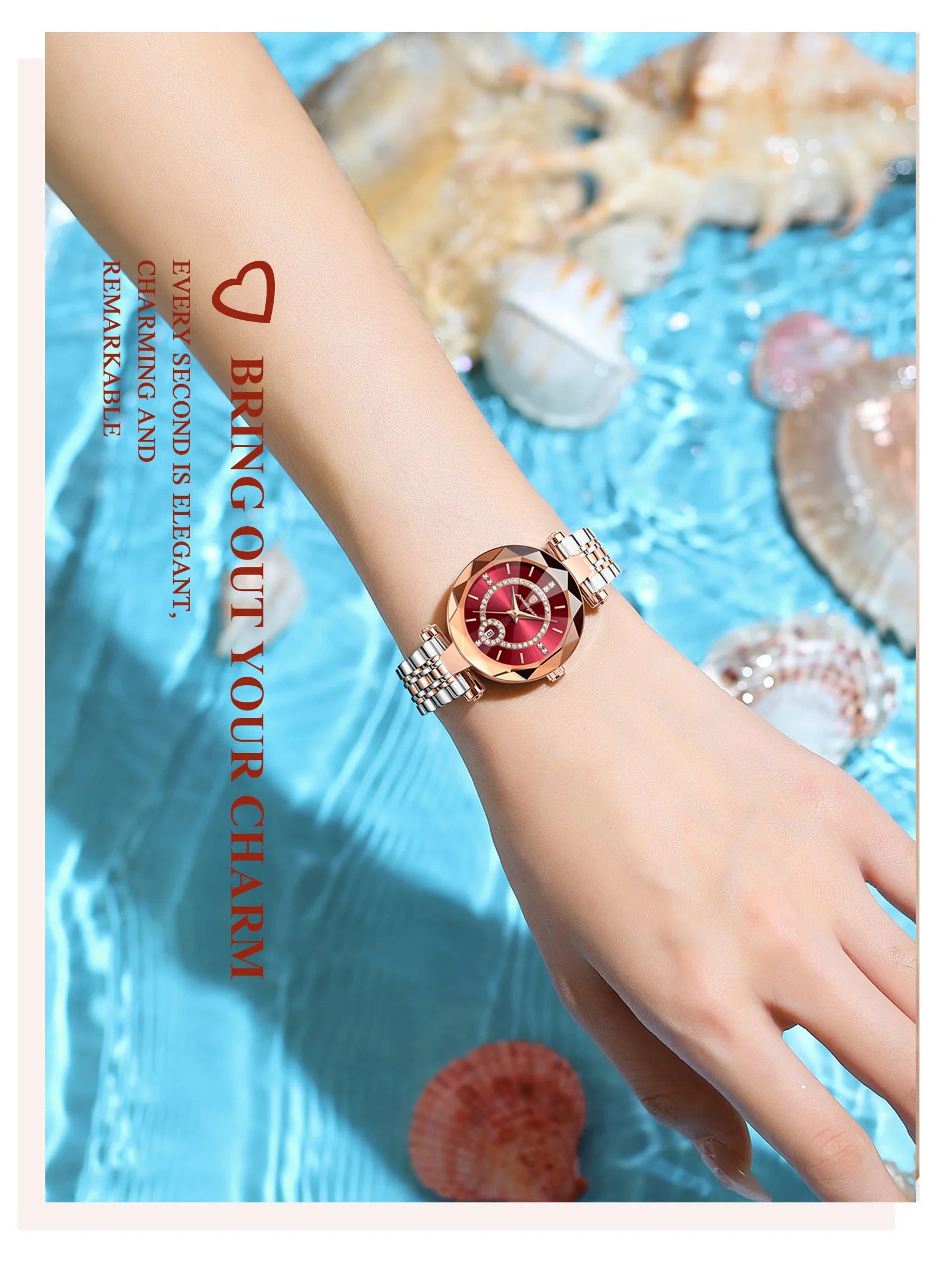 Luxury Watch For Women High-Quality Diamond Quartz Waterproof poedagar watch
