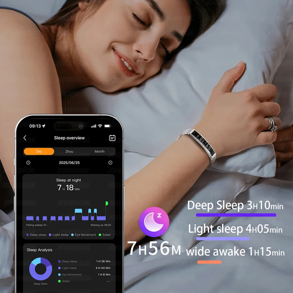 Sports Waterproof Smart Band Bracelet Gesture Control Heart Rate Blood Oxygen Sleep Monitor Pedometer Screen Smartwatch